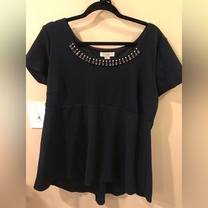 Maternity Short Sleeve Rhinestone Top